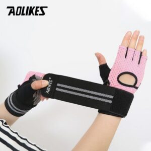 Bộ Đôi Găng Tay Nửa Ngón Tập Thể Dục Có Cuốn Cổ AOLIKES AL113B